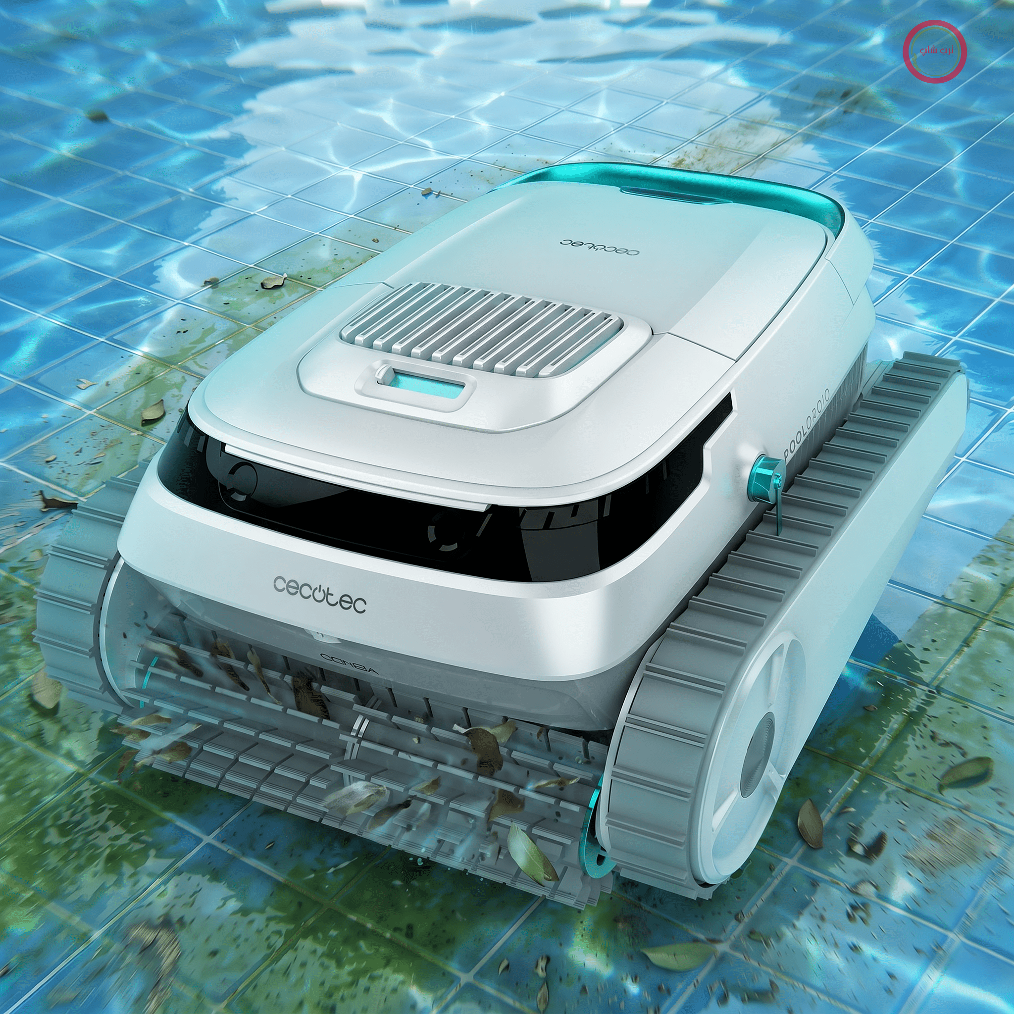 جارو رباتیک استخری سکوتک اسپانیا Cecotec مدل Conga Pooldroid 5000 TotalClean Pearl. سطح ۱۰۰ متر مربع